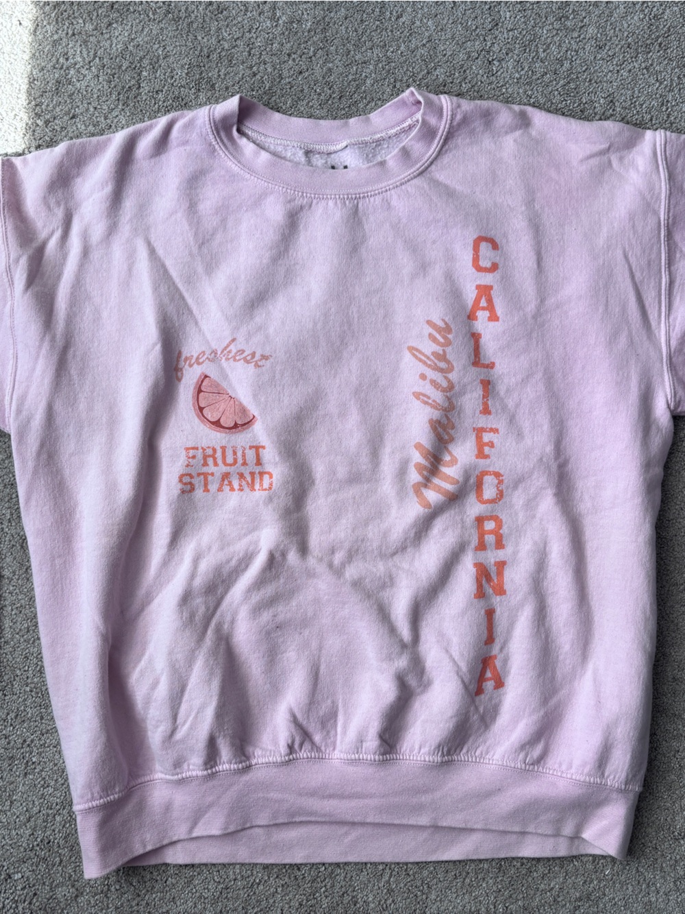 PacSun Pink Crewneck Sweatshirt with Orange Graphics